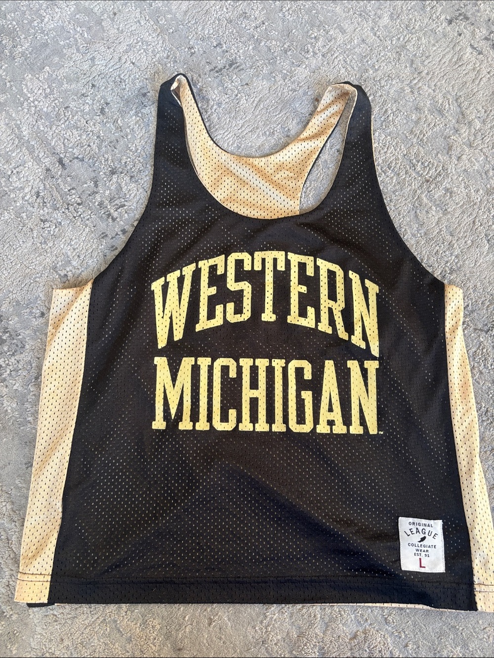 VINTAGE 90s Western Michigan reversible Black & Gold women Tank - League